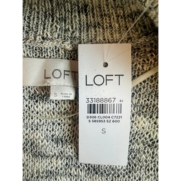 NWT LOFT Shimmer Stretch Open Cardigan, Small, Gray, Style 585953, Holiday - Picture 6 of 9